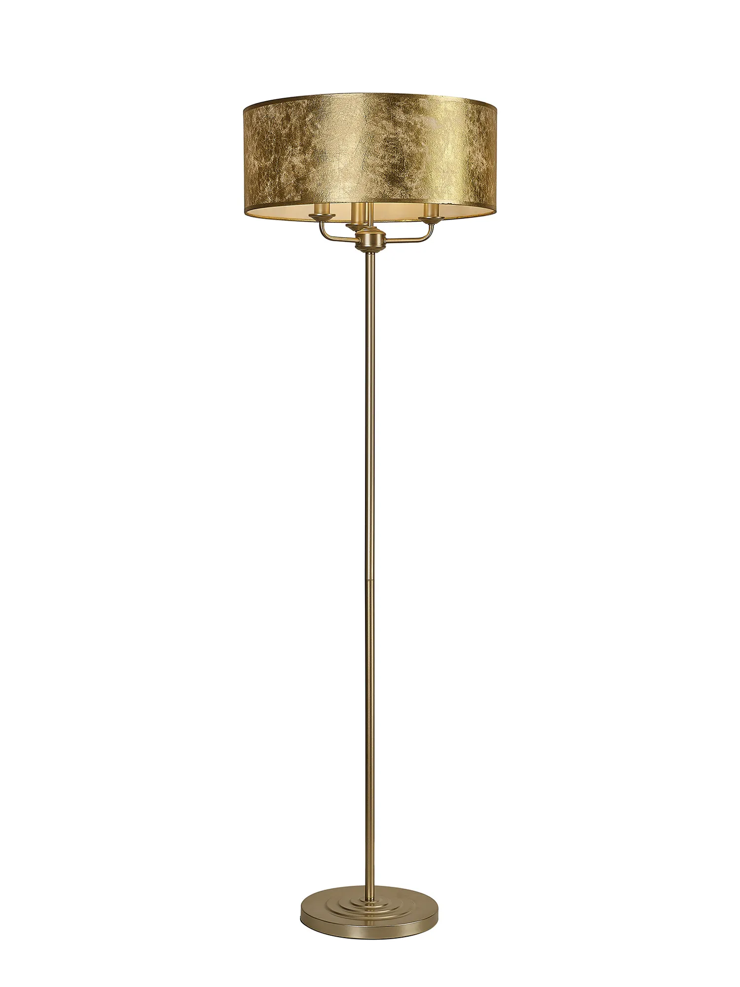 DK1005  Banyan 45cm 3 Light Floor Lamp Champagne Gold; Gold Leaf